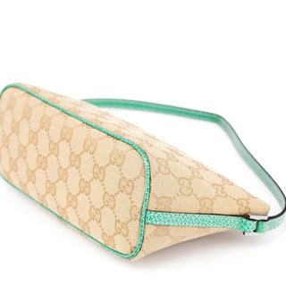 Gucci 07198 Beige Turquoise GG Boat Pochette