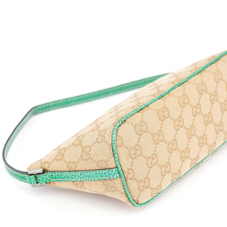 Gucci 07198 Beige Turquoise GG Boat Pochette