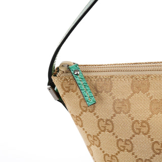 Gucci 07198 Beige Turquoise GG Boat Pochette