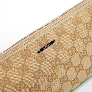 Gucci 07198 Beige Turquoise GG Boat Pochette