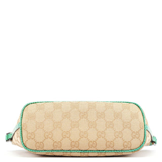 Gucci 07198 Beige Turquoise GG Boat Pochette