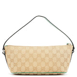 Gucci 07198 Beige Turquoise GG Boat Pochette