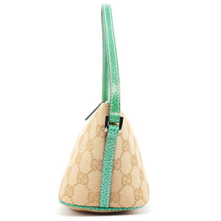 Gucci 07198 Beige Turquoise GG Boat Pochette