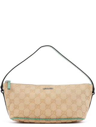 Gucci 07198 Beige Turquoise GG Boat Pochette