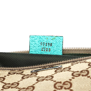 Gucci 07198 Beige Turquoise GG Boat Pochette