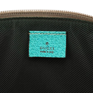 Gucci 07198 Beige Turquoise GG Boat Pochette