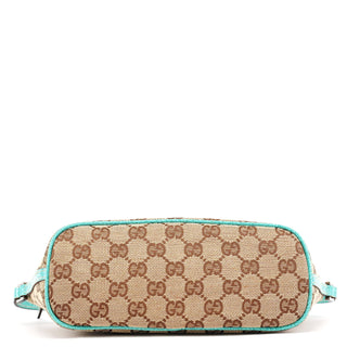 Gucci 07198 Beige Turquoise GG Boat Pochette