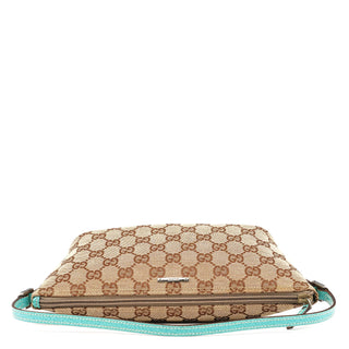 Gucci 07198 Beige Turquoise GG Boat Pochette