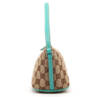 Gucci 07198 Beige Turquoise GG Boat Pochette