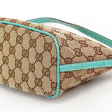 Gucci 07198 Beige Turquoise GG Boat Pochette