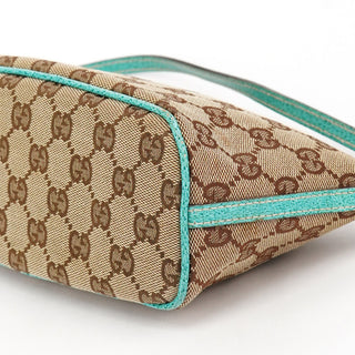 Gucci 07198 Beige Turquoise GG Boat Pochette