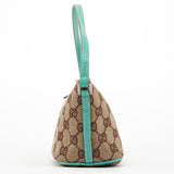 Gucci 07198 Beige Turquoise GG Boat Pochette
