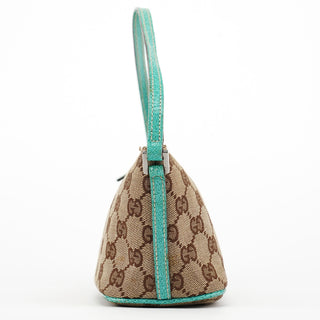 Gucci 07198 Beige Turquoise GG Boat Pochette