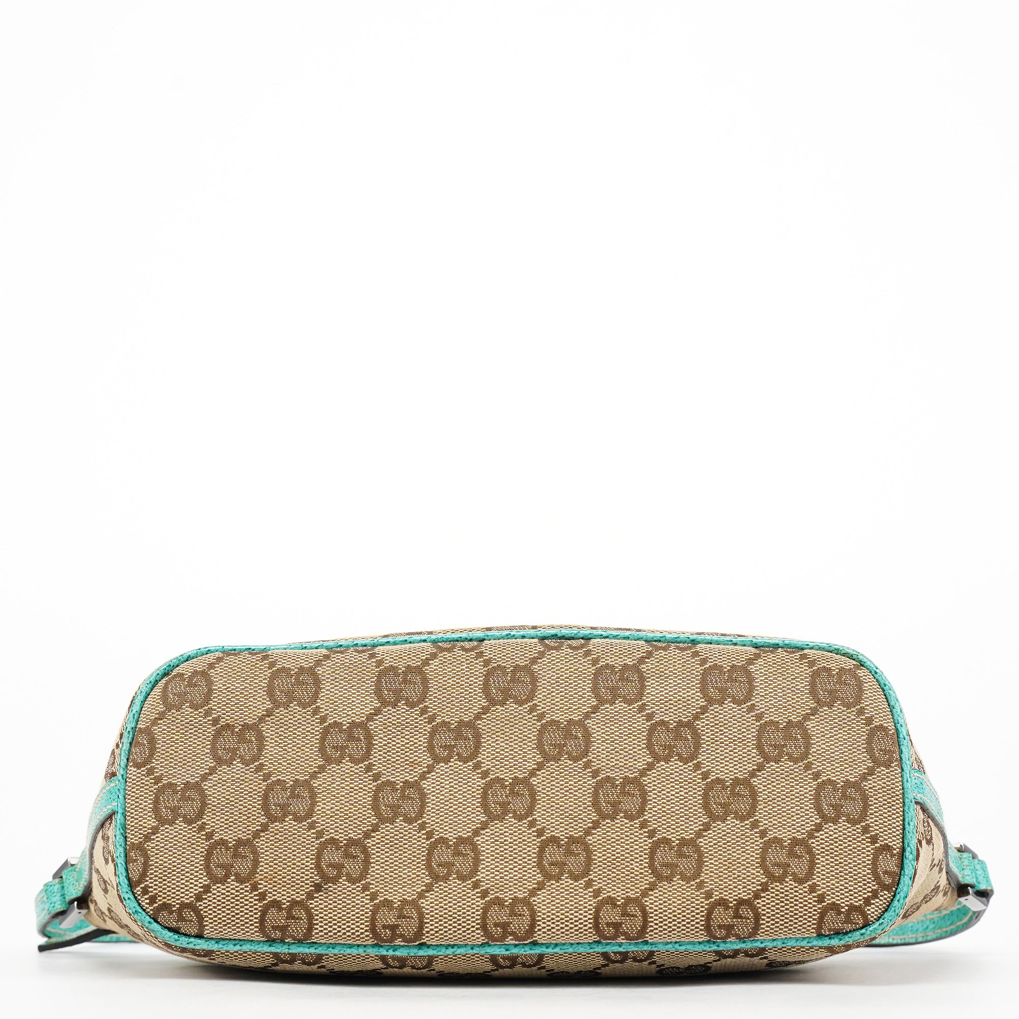 Gucci 07198 Beige Turquoise GG Boat Pochette