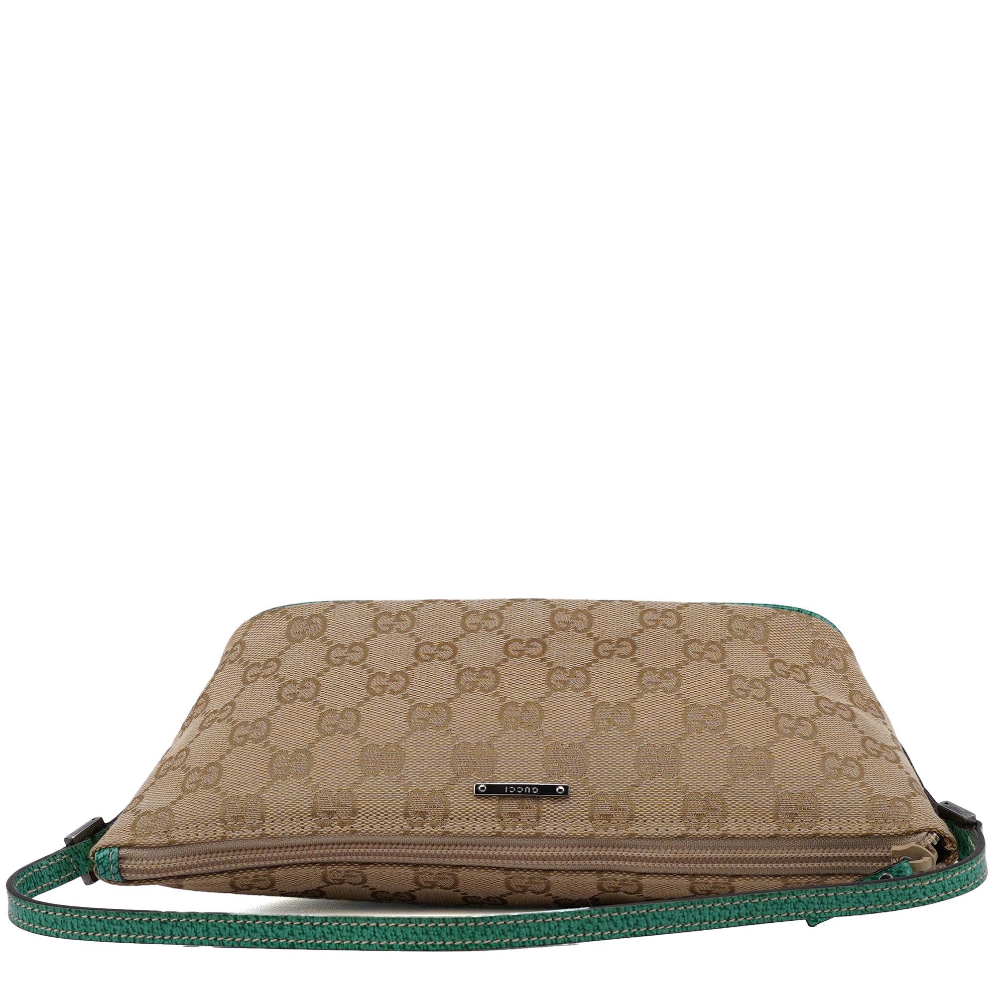 Gucci 07198 Beige Turquoise GG Boat Pochette