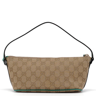 Gucci 07198 Beige Turquoise GG Boat Pochette