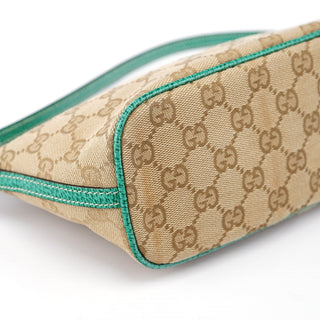 Gucci 07198 Beige Turquoise GG Boat Pochette