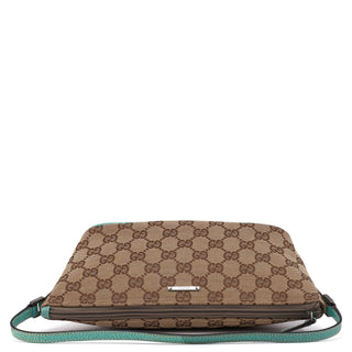 Gucci 07198 Beige Turquoise GG Boat Pochette