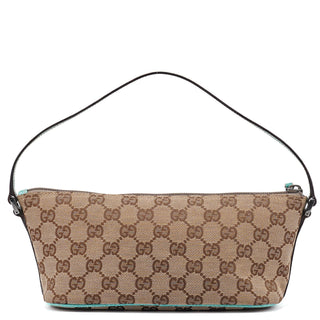 Gucci 07198 Beige Turquoise GG Boat Pochette