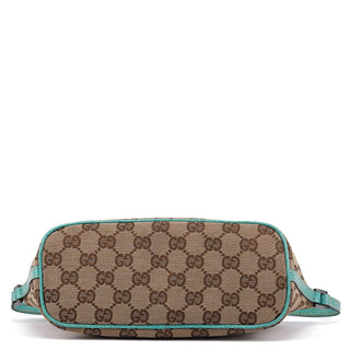 Gucci 07198 Beige Turquoise GG Boat Pochette