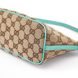 Gucci 07198 Beige Turquoise GG Boat Pochette