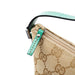 Gucci 07198 Beige Turquoise GG Boat Pochette