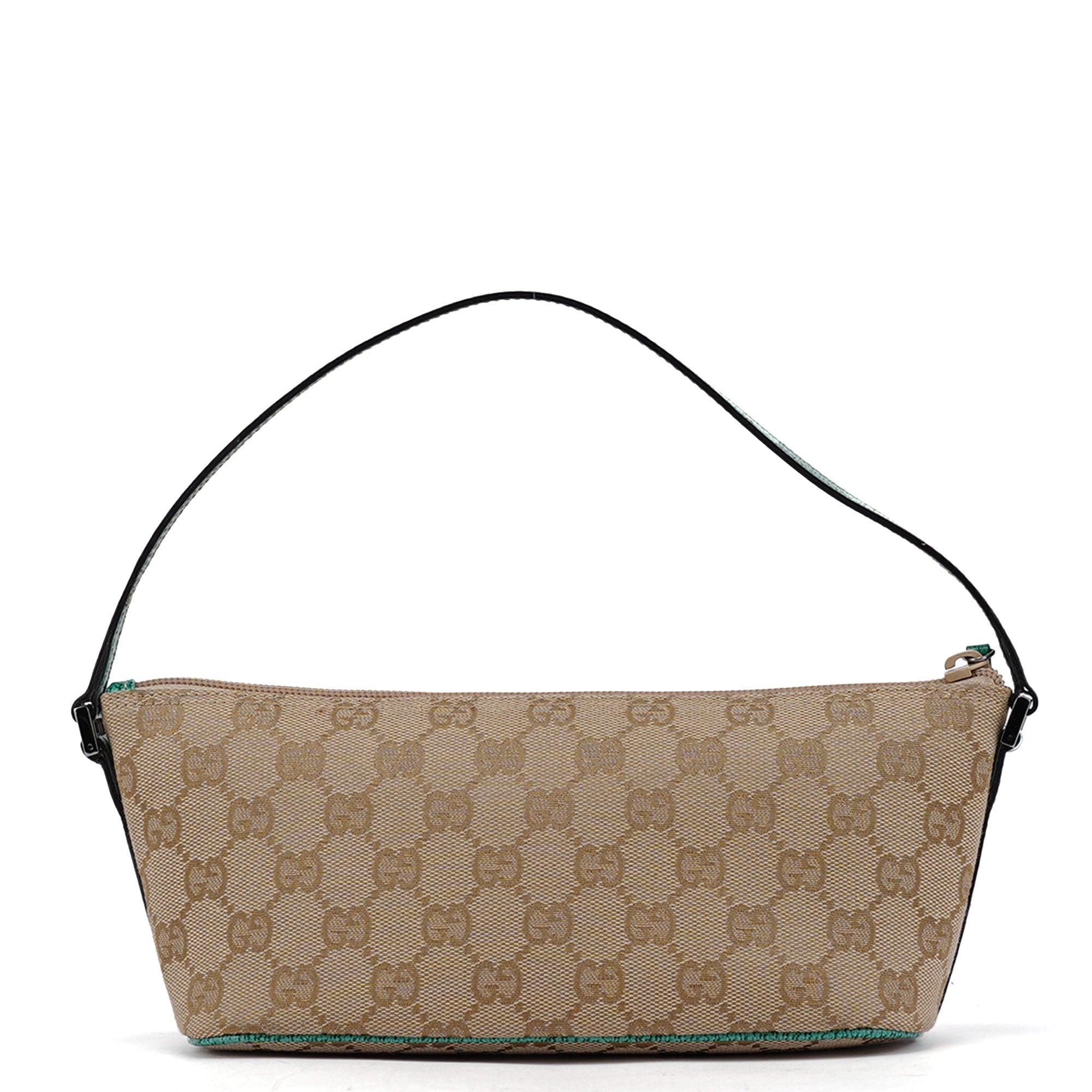 Gucci 07198 Beige Turquoise GG Boat Pochette