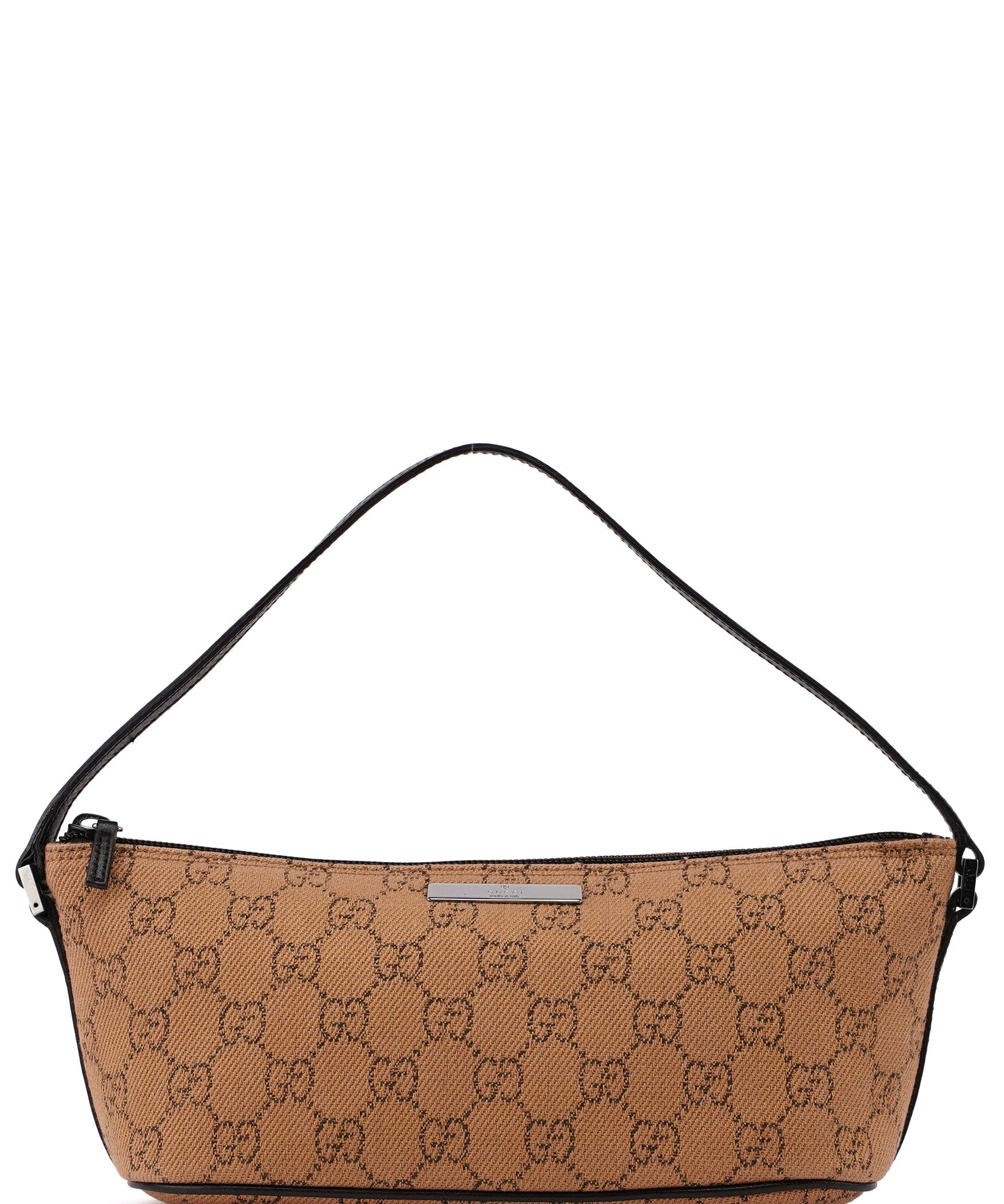 Gucci 07198 Beige Wool GG Boat Pochette
