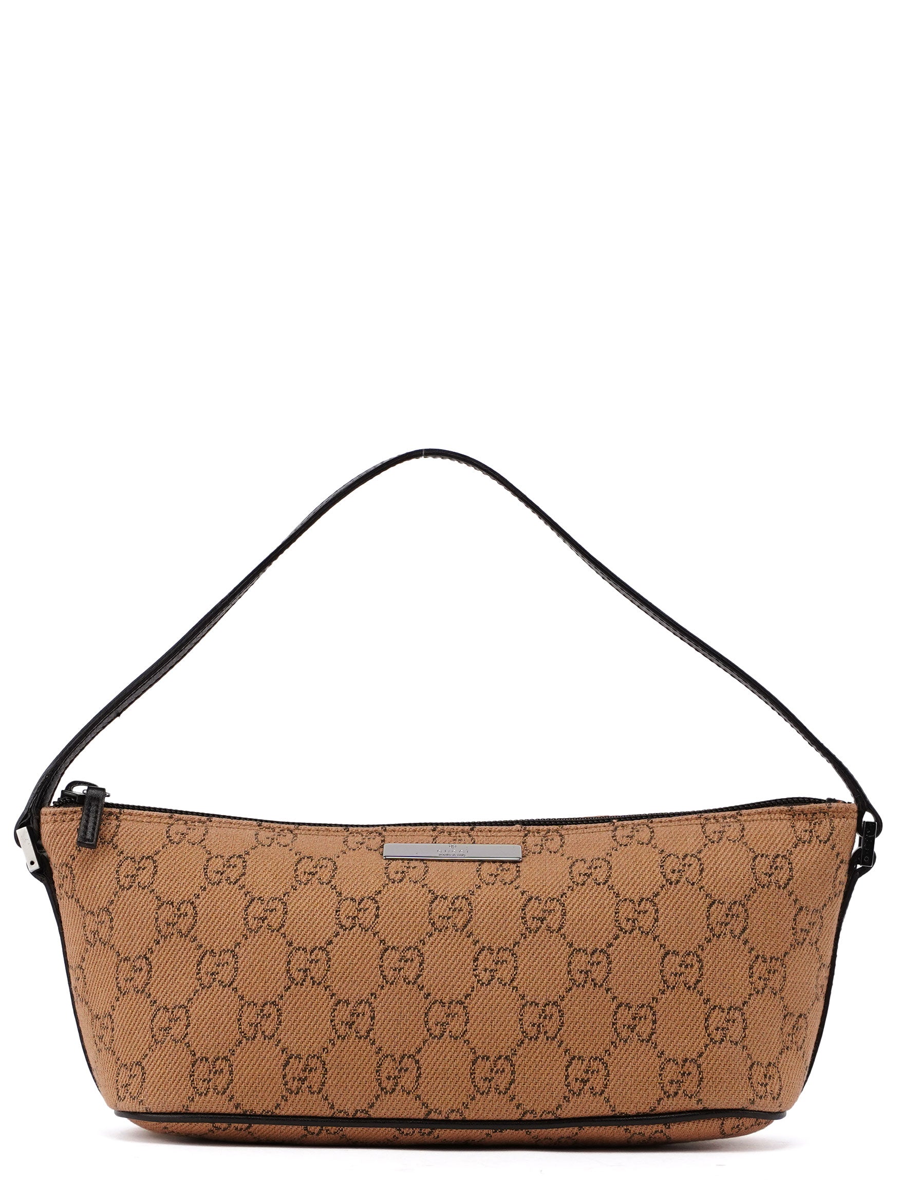 Gucci 07198 Beige Wool GG Boat Pochette