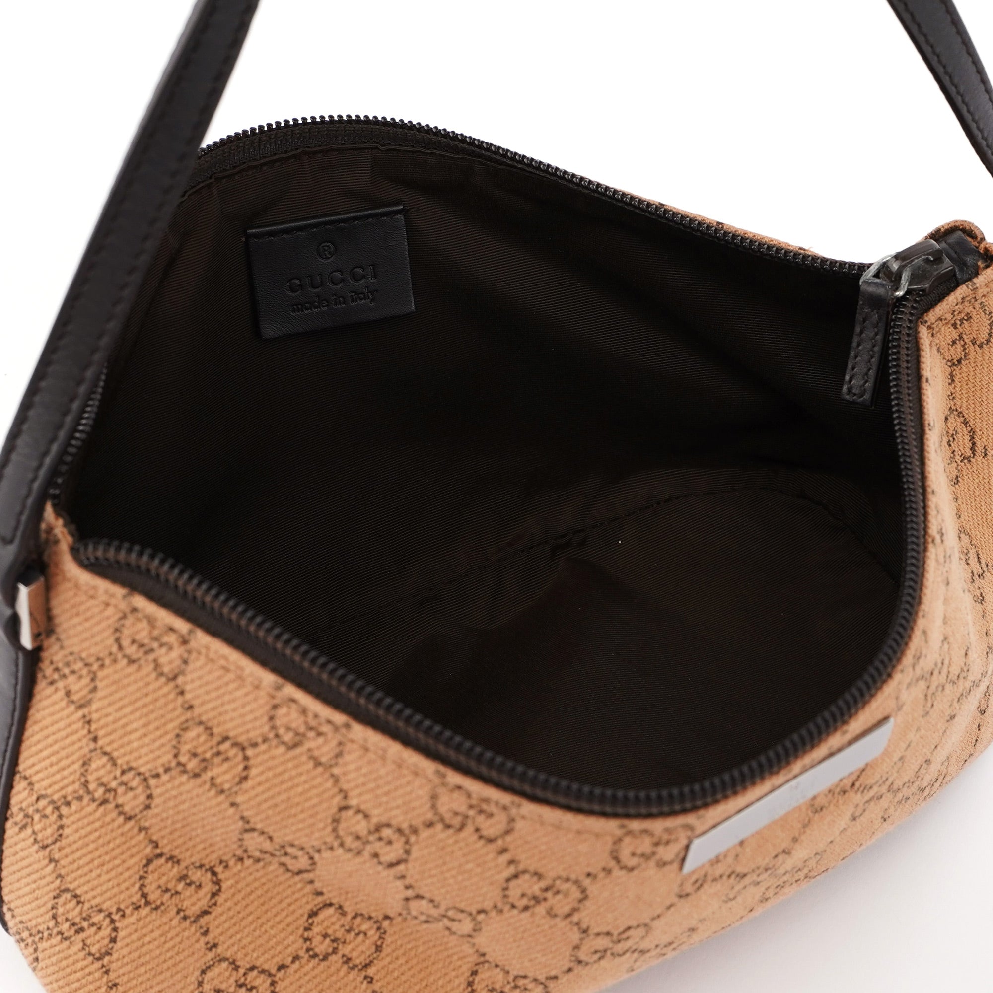 Gucci 07198 GG Boat Pochette aus Wolle in Beige