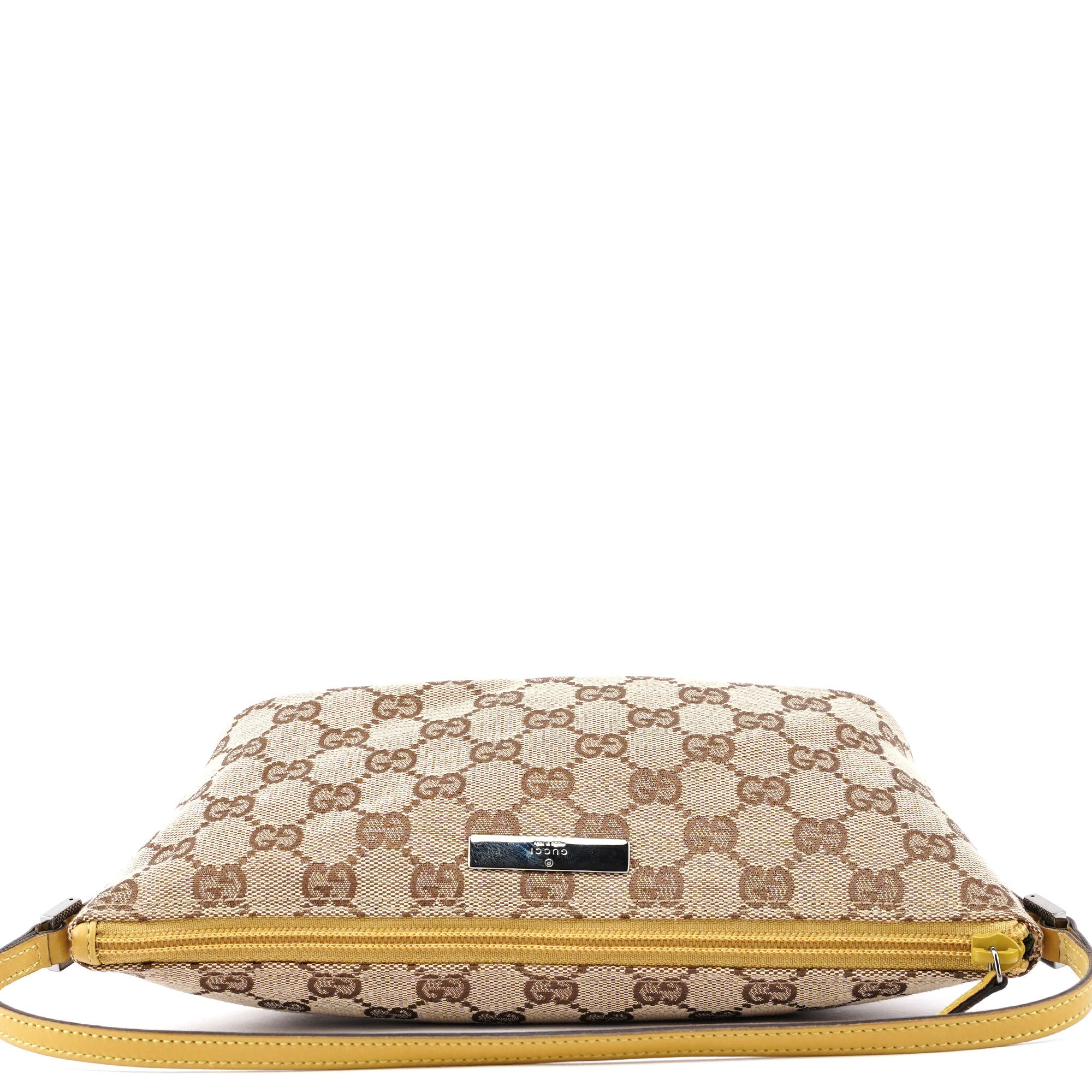 Gucci 07198 Beige Yellow GG Boat Pochette