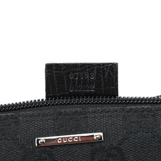 Gucci 07198 Black GG Canvas Boat Pochette