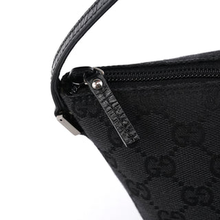Gucci 07198 Black GG Canvas Boat Pochette