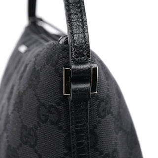 Gucci 07198 Black GG Canvas Boat Pochette