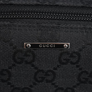 Gucci 07198 Black GG Canvas Boat Pochette