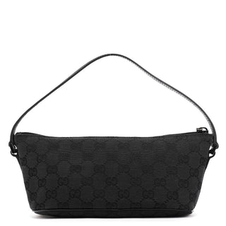 Gucci 07198 Black GG Canvas Boat Pochette