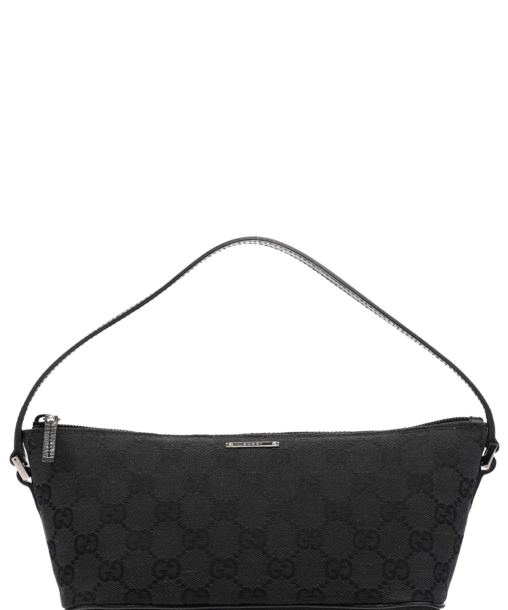 Gucci 07198 Black GG Canvas Boat Pochette