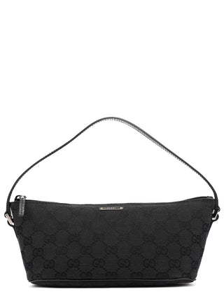 Gucci 07198 Black GG Canvas Boat Pochette