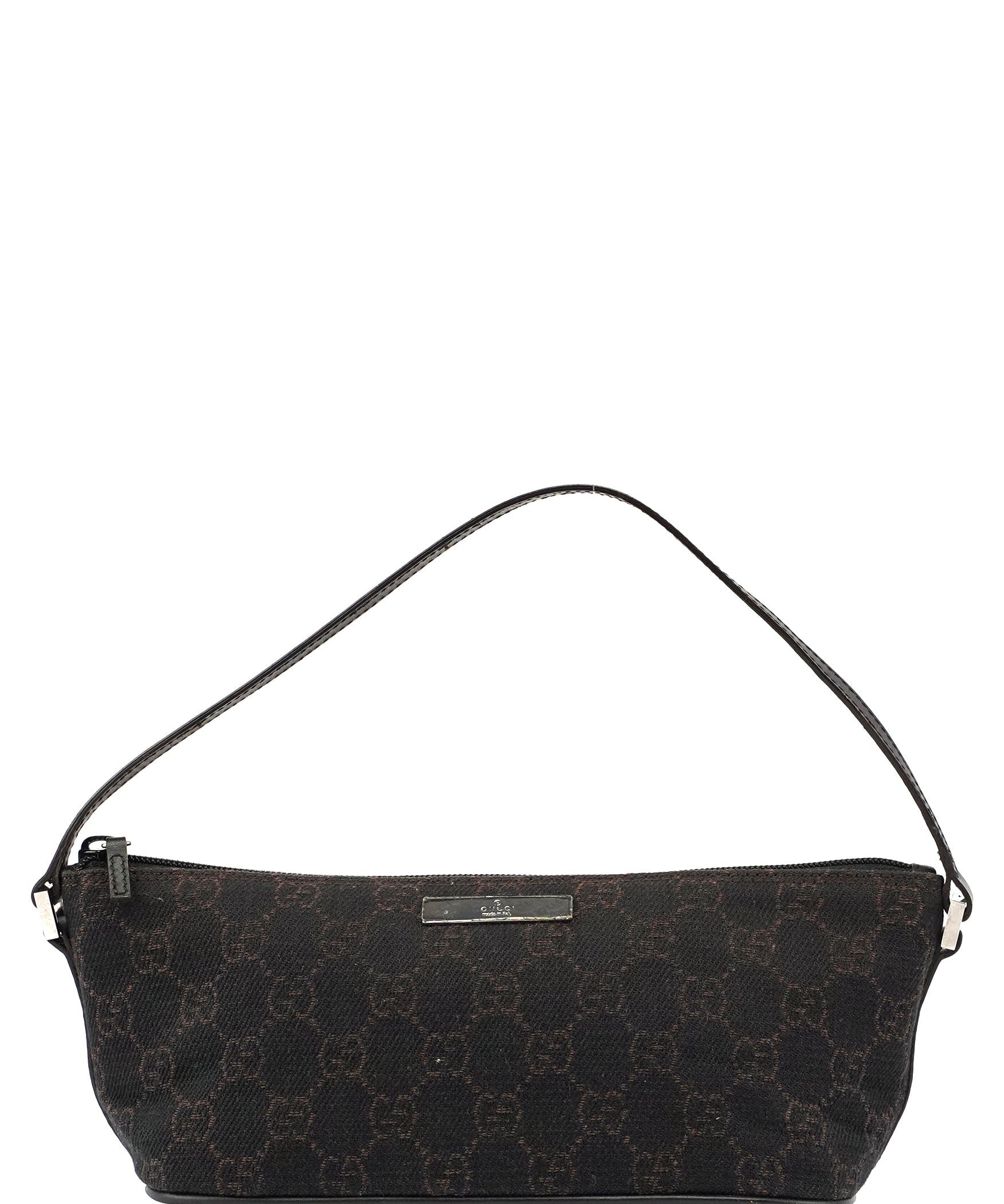 Gucci 07198 Brown Wool GG Boat Pochete