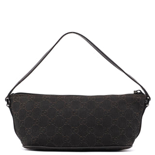 Gucci 07198 Brown Wool GG Boat Pochette