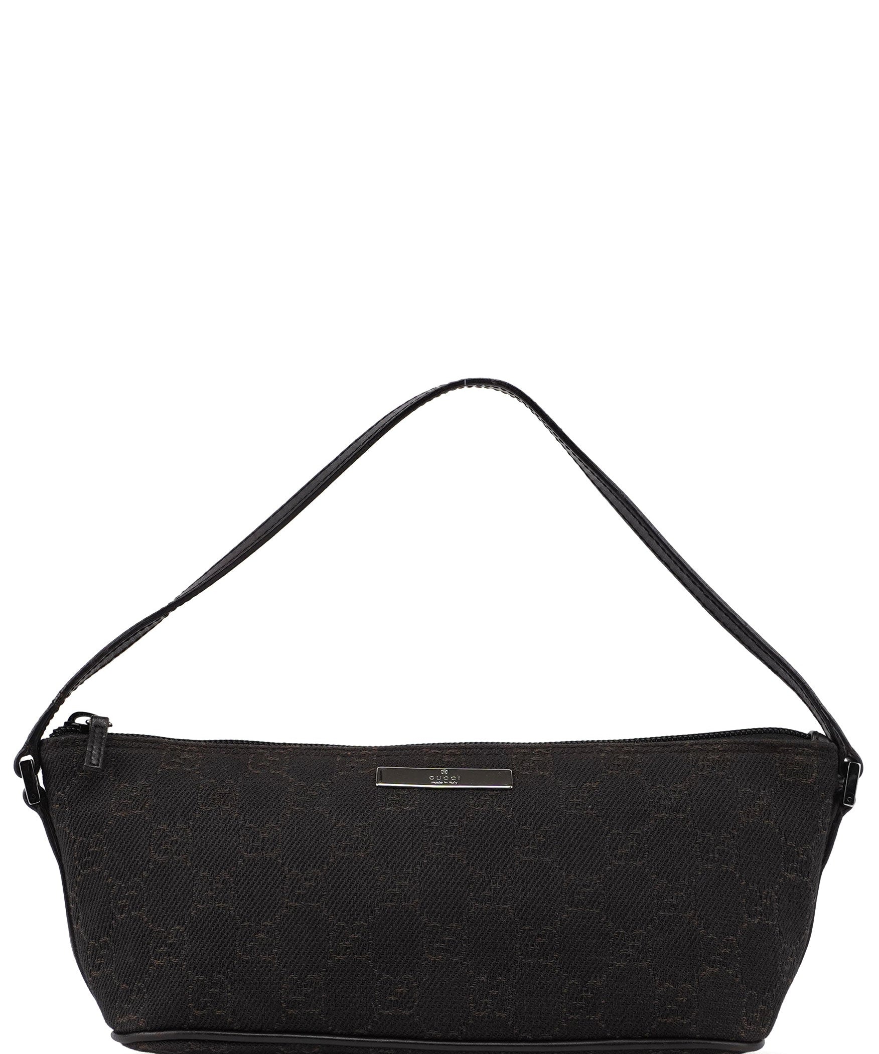 Gucci 07198 Brown Wool GG Boat Pochette