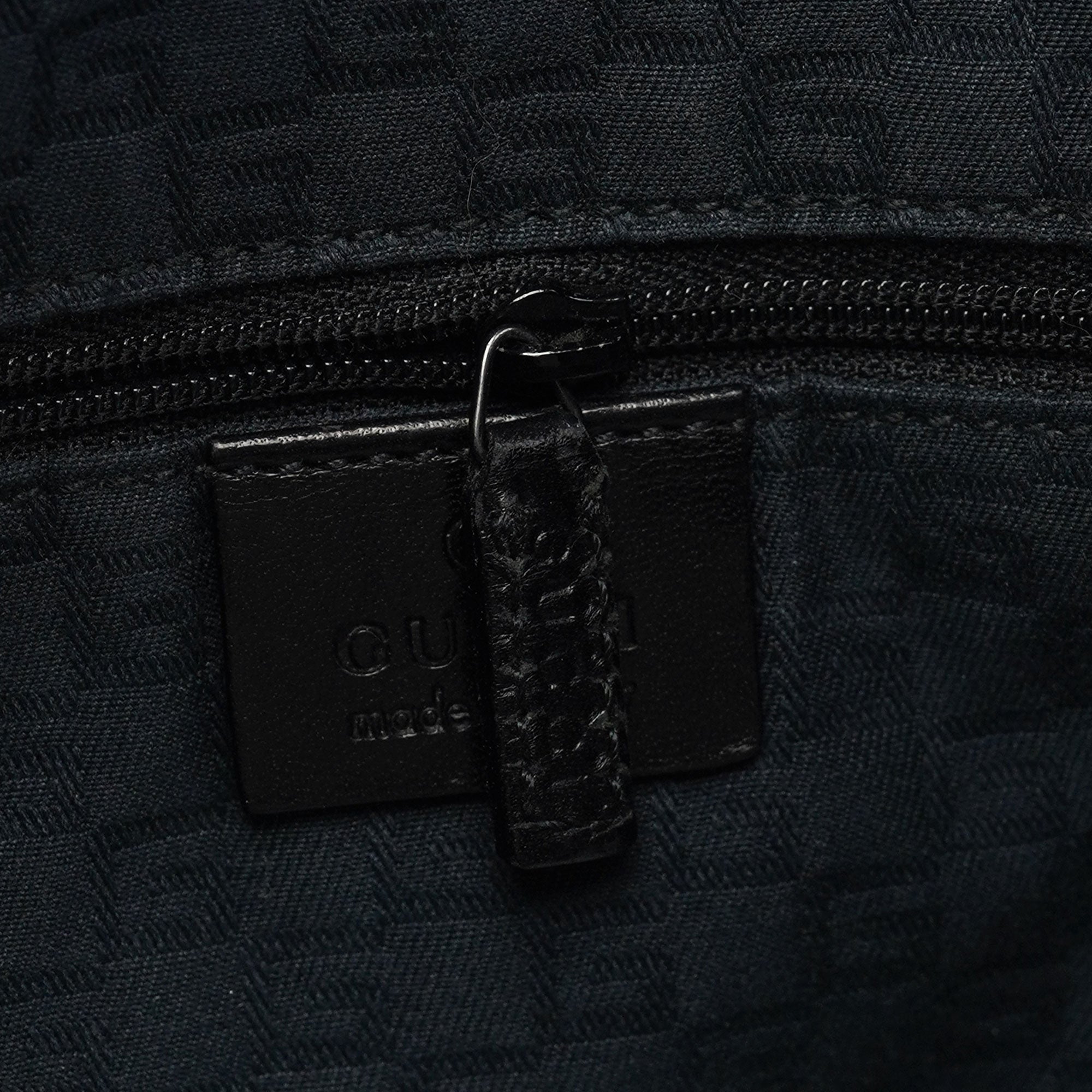 Gucci 101292 Black Leather Hobo Shoulder Bag