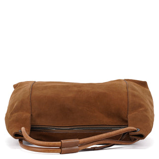 Gucci 101292 Brown Suede Hobo Shoulder Bag