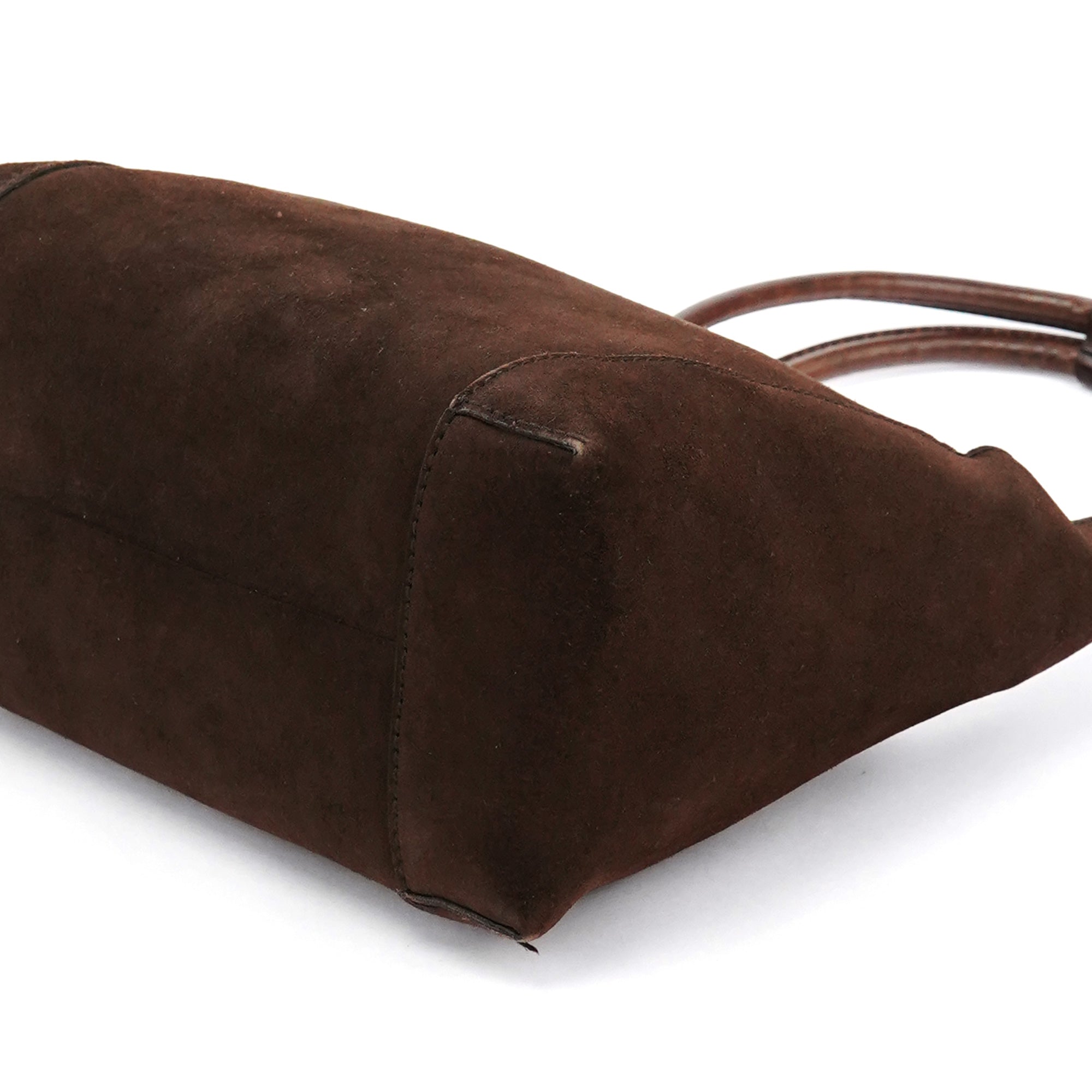 Gucci 101333 Brown Suede Hobo Shoulder Bag