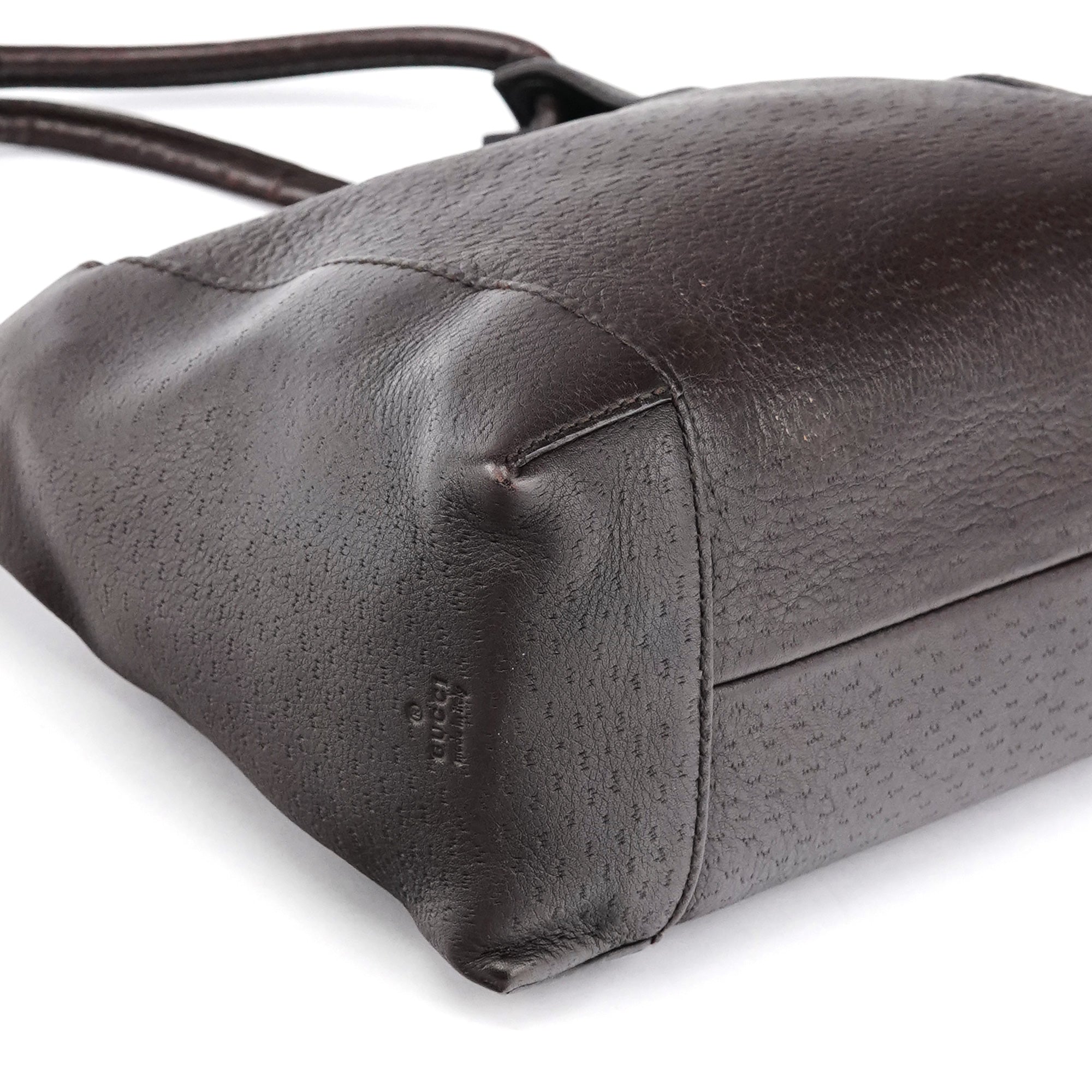 Gucci 101333 Sac porté épaule en cuir marron foncé
