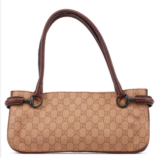 Gucci 101345 Beige Brown GG Horsebit Tote Bag