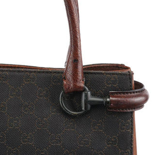 Gucci 101345 Brown GG Horsebit Tote Bag