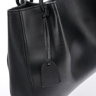 Gucci 101919 Black Leather Ring Handle Tote Bag