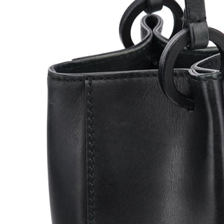 Gucci 101919 Black Leather Ring Handle Tote Bag