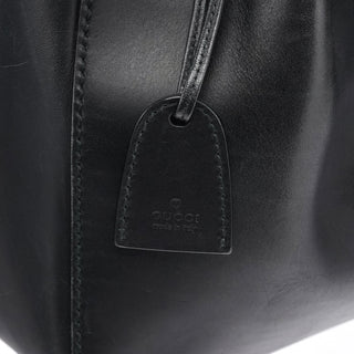 Gucci 101919 Black Leather Ring Handle Tote Bag